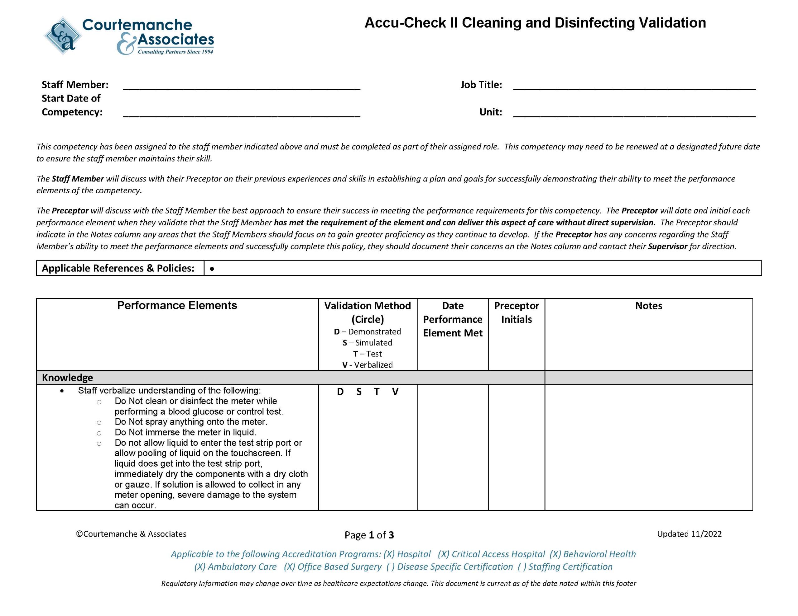 Accu-Check II Cleaning & Disinfecting Tools & Resources | C&A