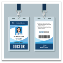Hospital staff identification badges