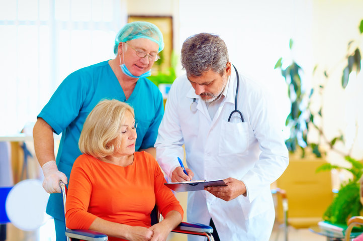 Doctor giving patient instructions for post discharge