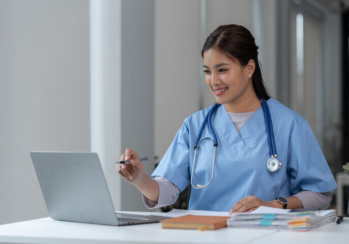 nurse meeting with patient virtually